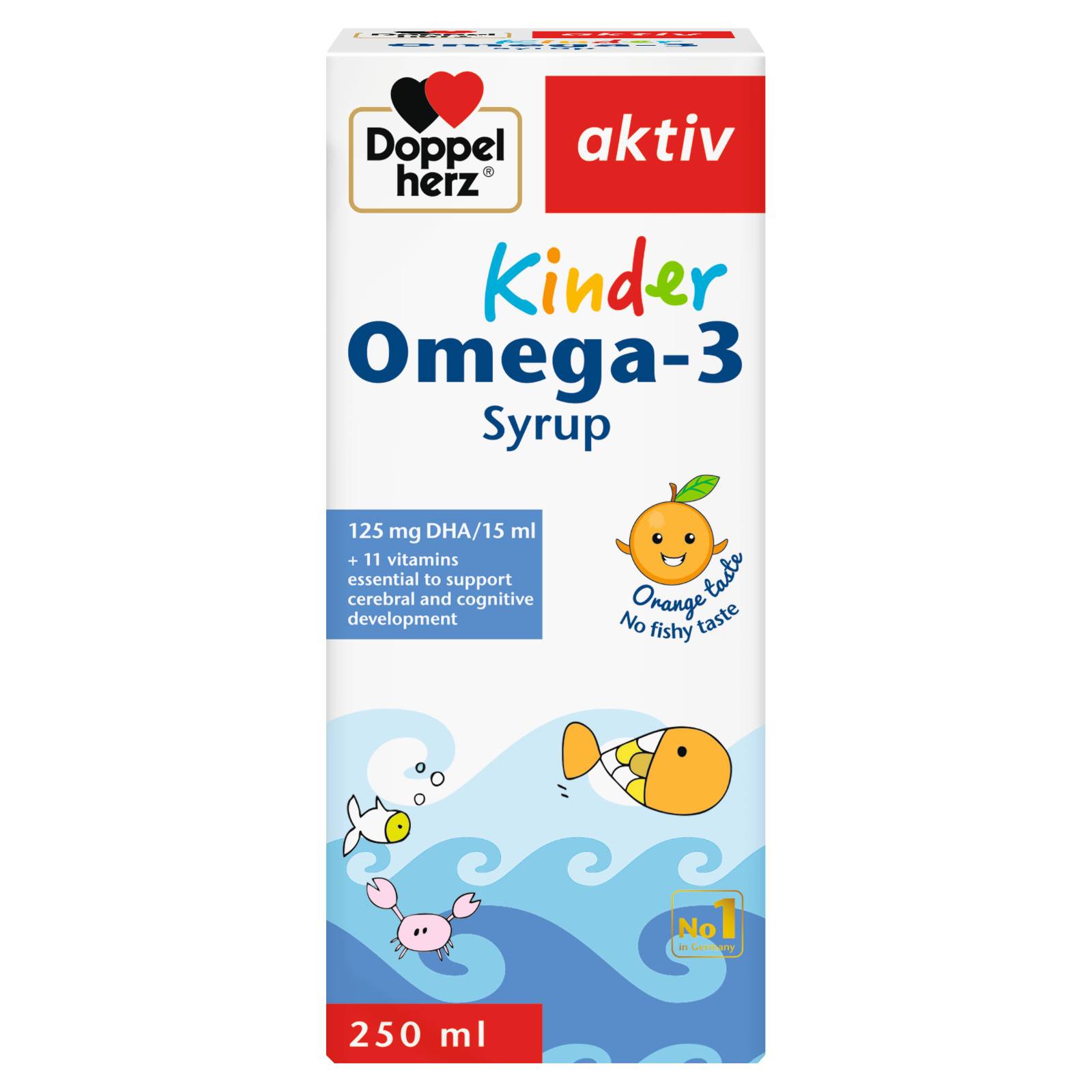 DOPPELHERZ KINDER OMEGA-3 SYRUP 250ML - Product Image