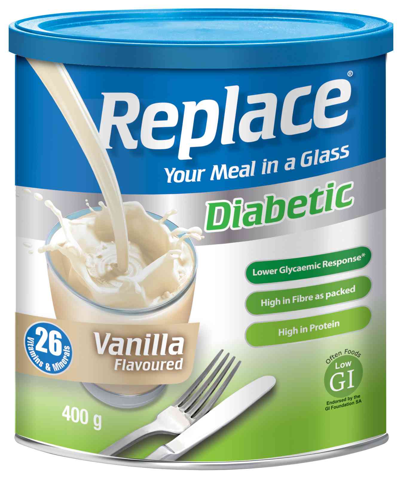 REPLACE DIABETIC VANILLA 400G - Product Image