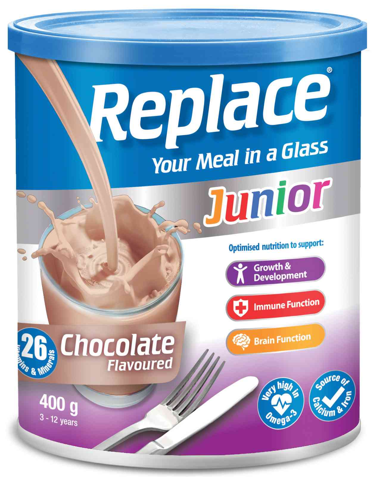 REPLACE JUNIOR CHOCOLATE 400G - Product Image