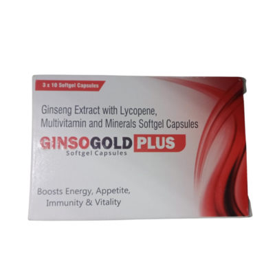 GINSOGOLD PLUS SOFTGEL CAPS 30'S - Product Image