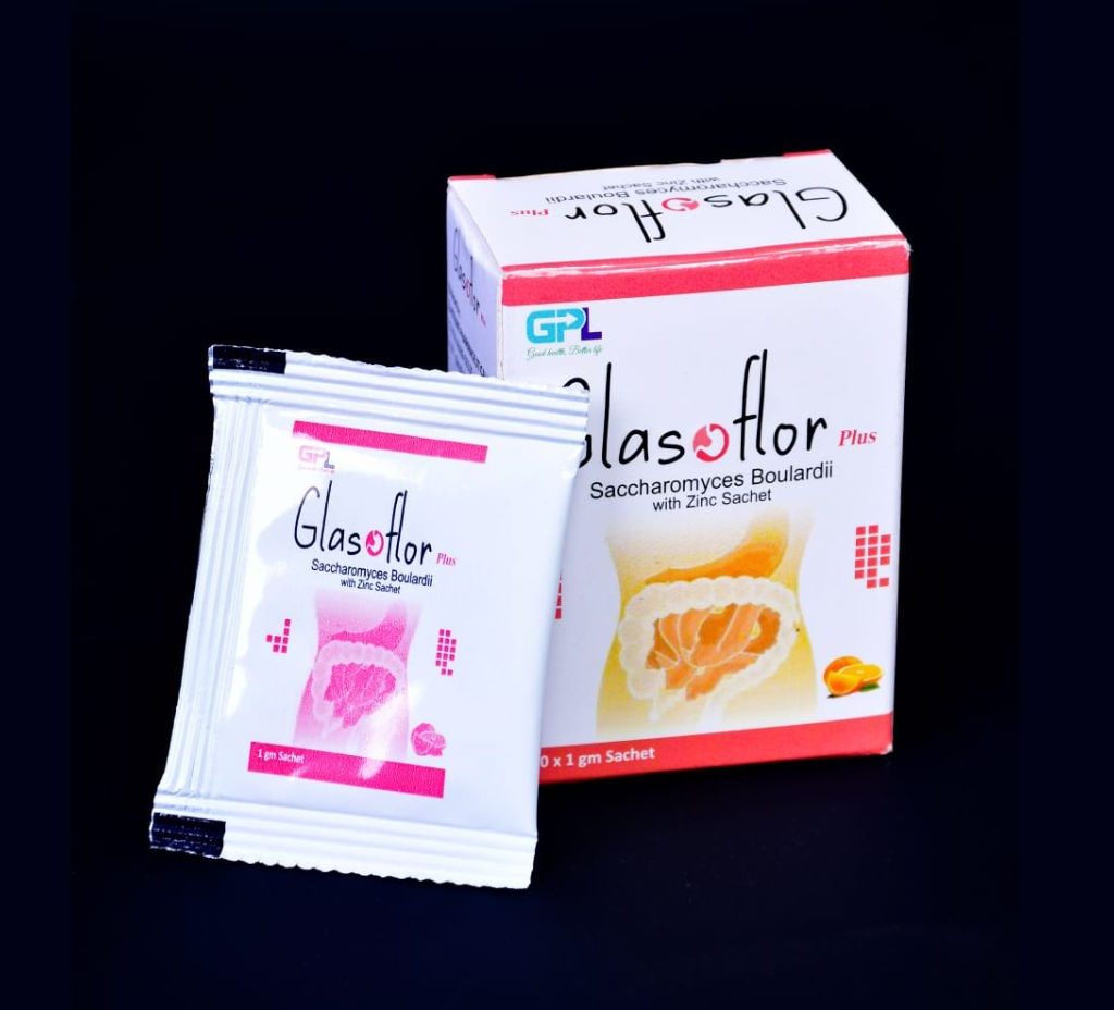 GLASOFLOR PLUS 20MG 10*S (SACCHAROMYCES BOULARDII+ZINC) - Product Image