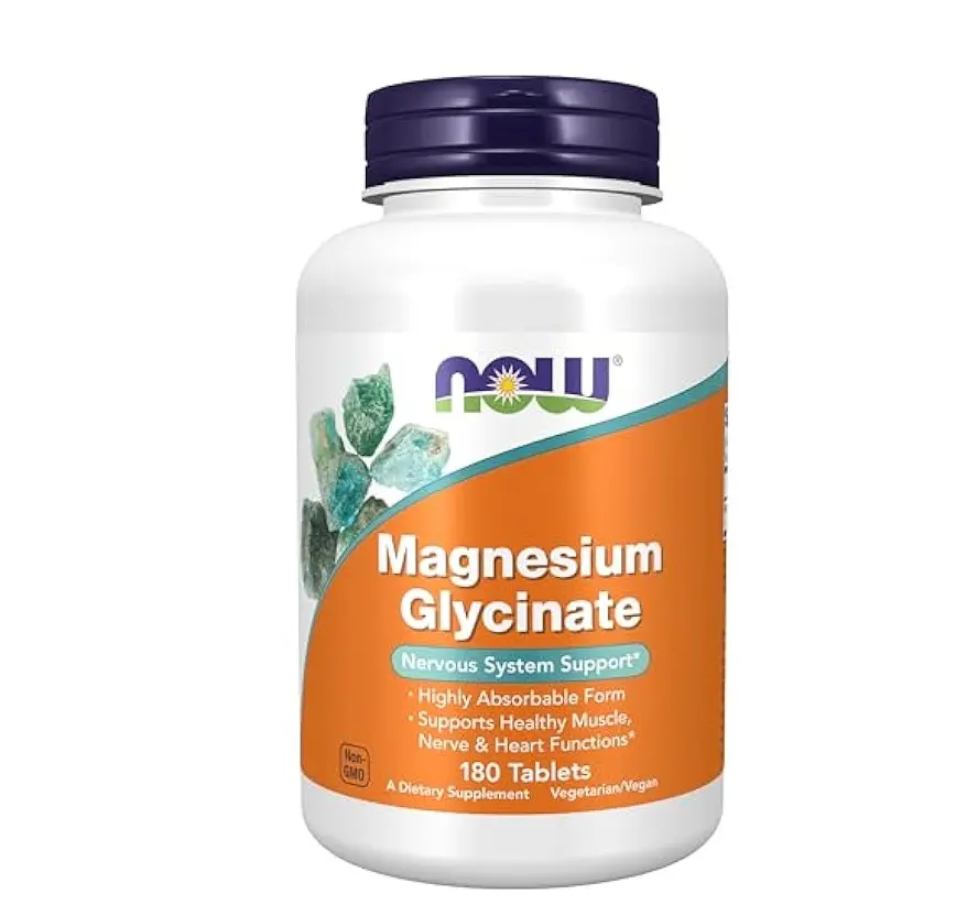 NOW MAGNESIUM GLYCINATE 200MG TABS 180'S - Product Image
