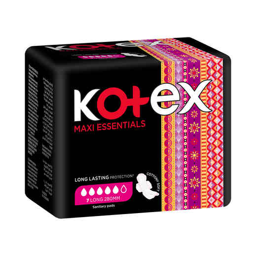 KOTEX MAXI ESSENTIALS PADS LONG 7'S - Product Image