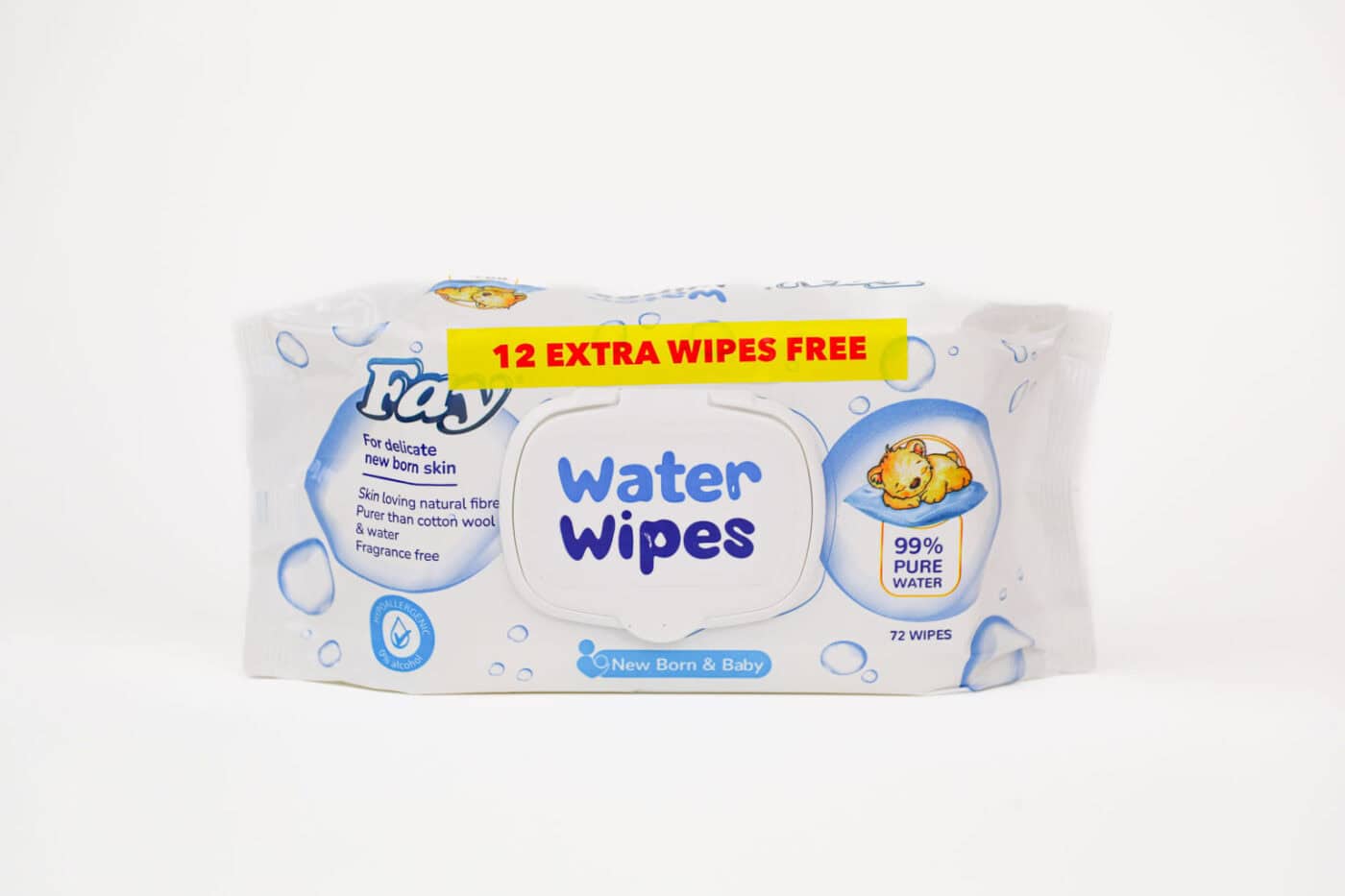 FAY 99% WATER WIPES 72 SHEETS - Product Image