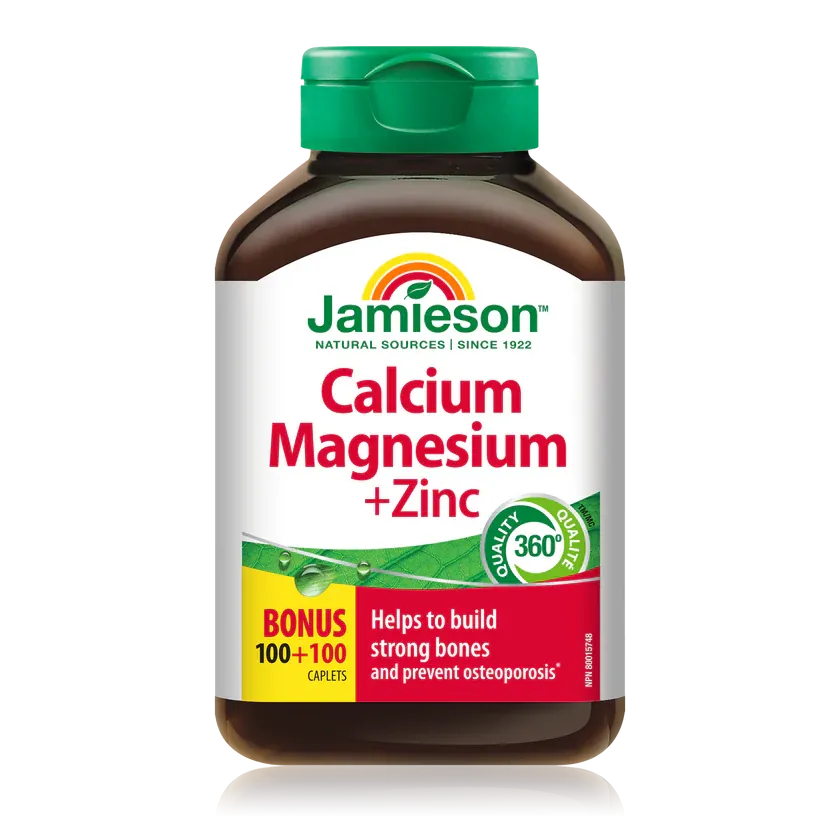 JAMIESON CALCIUM MAGNESIUM + ZINC CAPLETS 200`S - Product Image