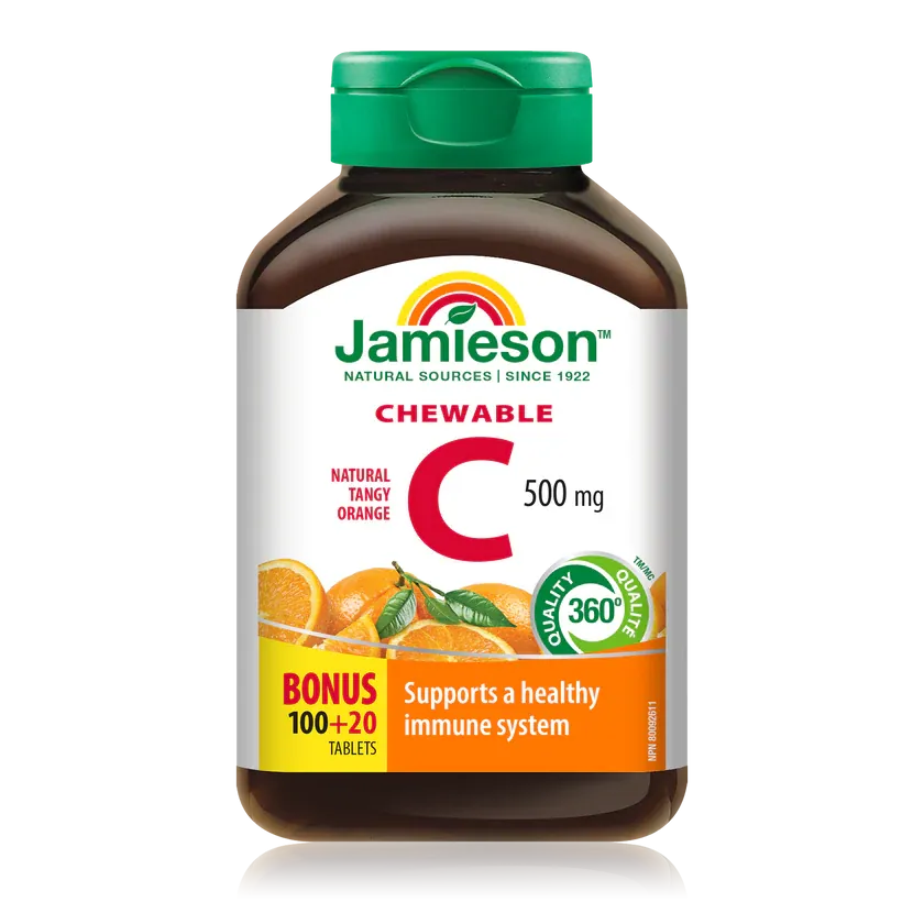 JAMIESON CHEWABLE C 500MG TABLETS 120`S - Product Image